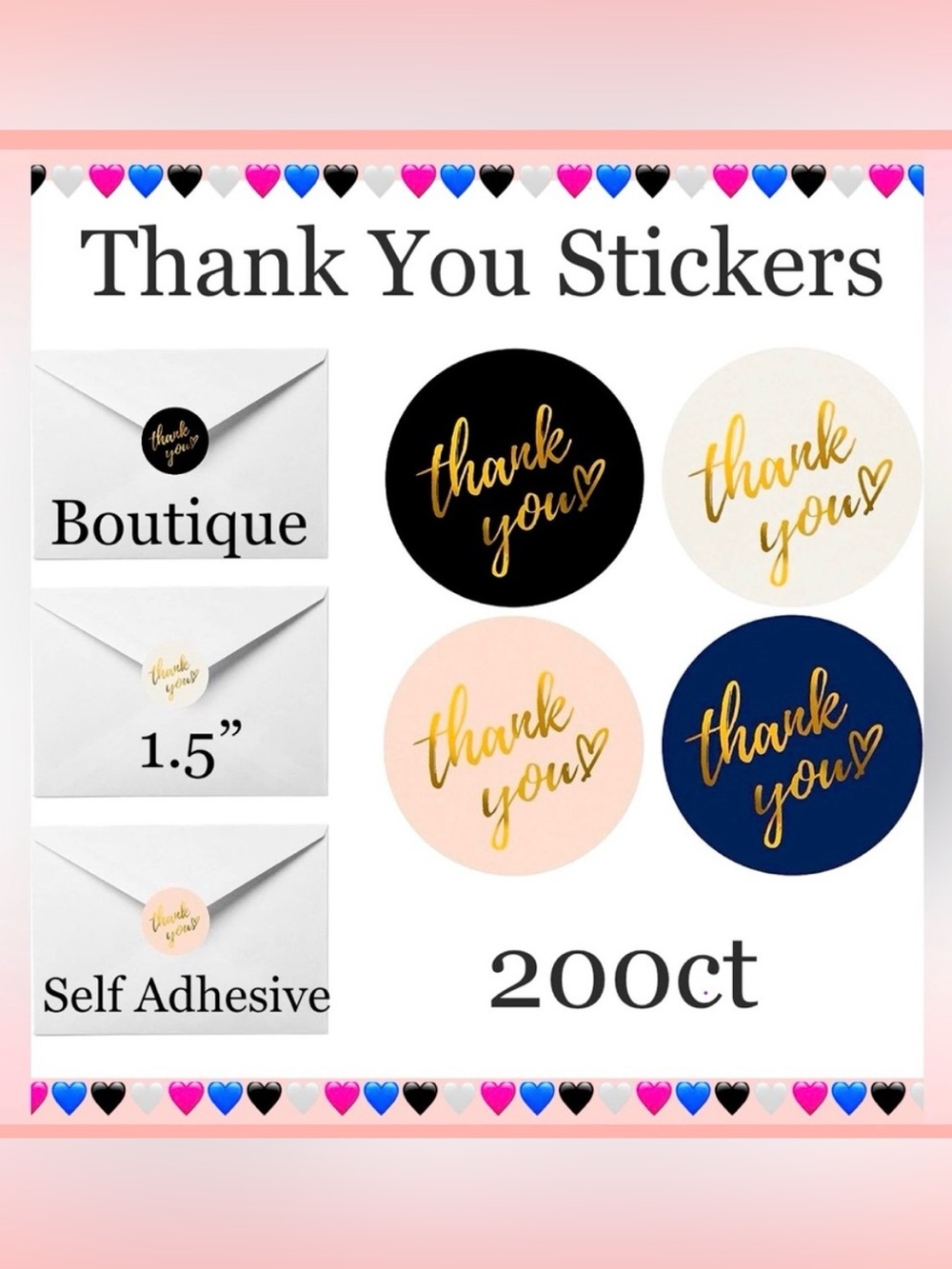 200 ~1.5” Thank You Boutique Stickers 🌿🆕🌿 2 Rolls For $24 (Bundle & Save)